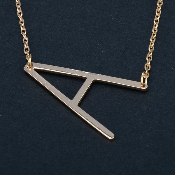 

rose 26 english letters pendants necklace silver gold colors alloy letter necklaces fashion jewelry gifts