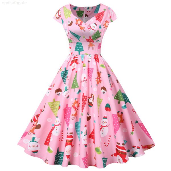 

autumn / winter 2020 new women's dress printed big swing skirt 8397, White