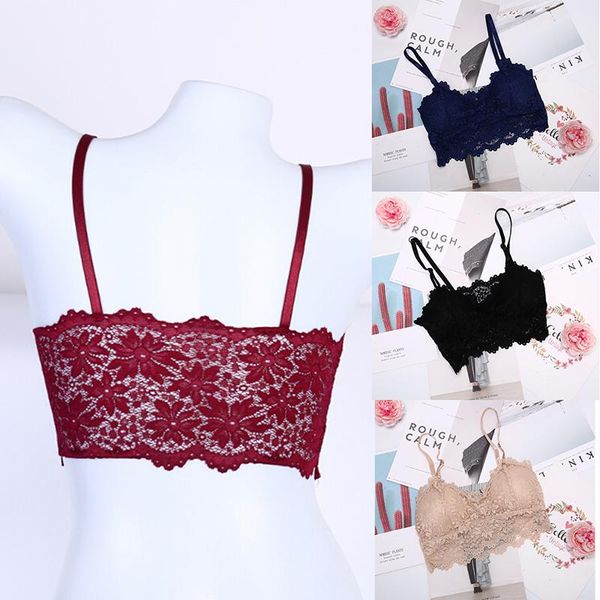 

gym clothing women fitness underwear floral lace sport crop bra bralette lingerie wireless padded seamless, White;black