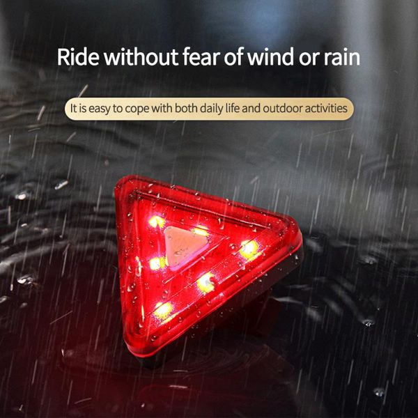 

bike lights taillight night warning lamp for bicycle triangle tail light cob led rear 6 modes usb rechargeable cycling