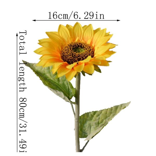 

большая головка шелковых поддельных подсолнухов искусственные цветы вечеринка декор ткани длинные ветви сад открытый осенний украшение из ис