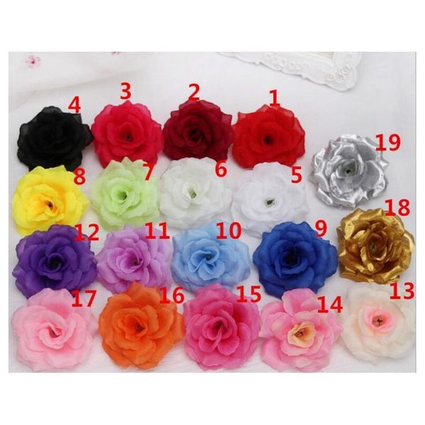 

new artificial rose flower heads cloth decorative flowers party decoration wedding wall flower bouquet white artificial roses bouquet