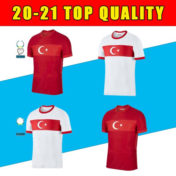 

2020 turkey soccer jerseys national team mens celik demiral ozan kabak calhanoglu yazici home red away white football shirt thailand, Black;yellow