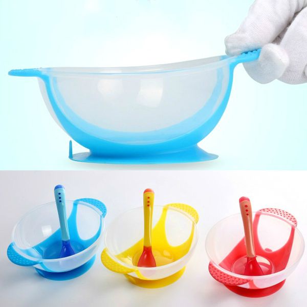 

learning dishes service plate/tray suction cup baby dinnerware set temperature sensing feeding spoon child tableware food bowl
