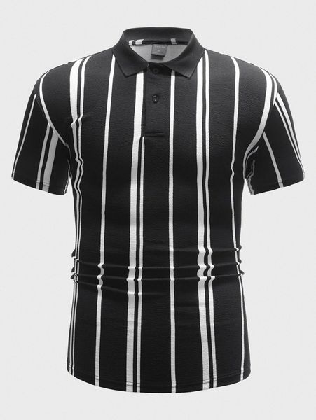 

men striped polo shirt p109#, White;black