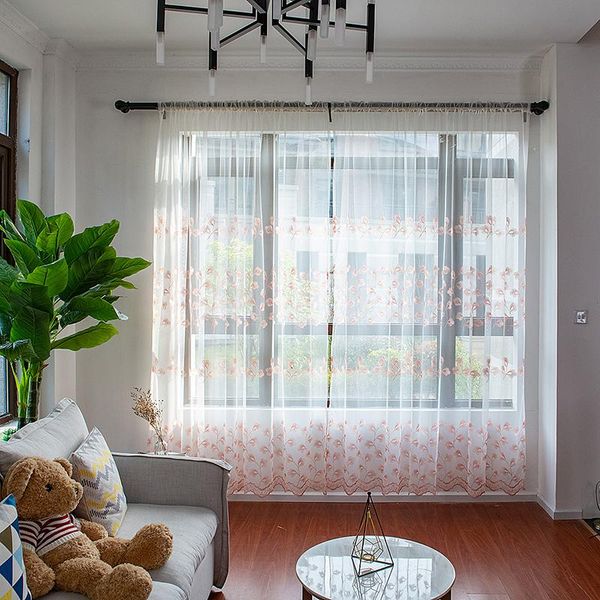 

flower embroidered sheer curtains for living room bedroom kitchen door tulle curtains drapes window decoration voile valances