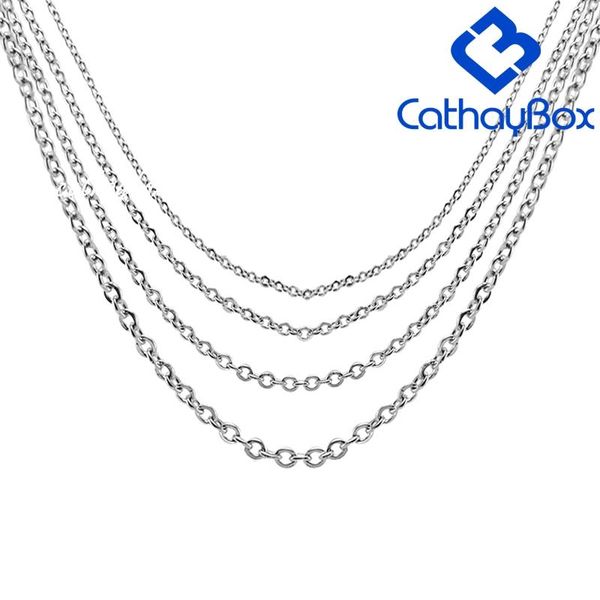 

women'make stainless steel rolo link chain necklace, Silver