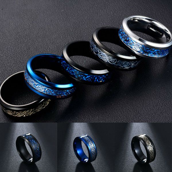

new styles retro punk ring men women dragon design rings jewelry stainless steel band rings jewerly size 7-11, Silver
