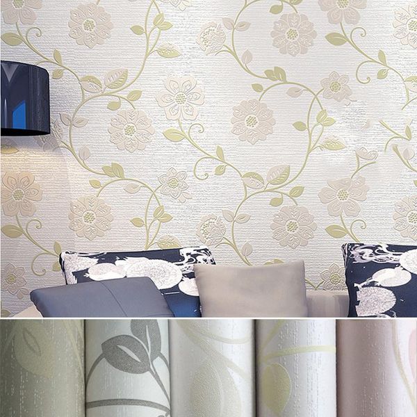 

wallpapers 10 meter three-dimensional non-woven wallpaper 3d romantic pastoral warm bedroom living room bedside tv background