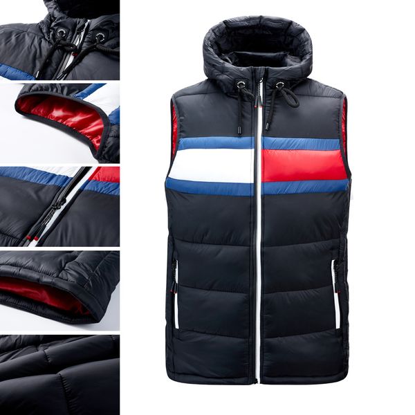 

2020 men's vest autumn and winter korean fashion jacket, Black;white