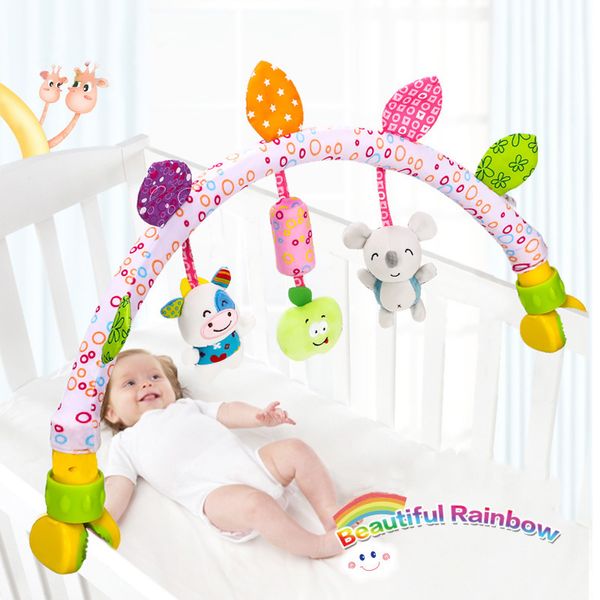 Baby Spielzeug Kinderwagen Auto Clip Nette Rasseln Hängen Baby Mobile Ring Bett Glocke Kinderwagen Spielzeug Weiches Bett Kinderwagen Baby musik Spielzeug 0-12 monate LJ201113