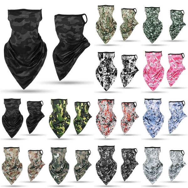 

ourdoor ice silk triangle scarf cycling bandana hiking camping hunting running army bicycle tactical neck gaiter, Black