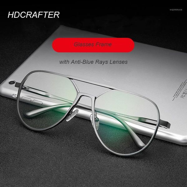 

hdcrafter man women prescription glasses frame with clear lens oversized metal goggles computer glasses myopia optical eyewear1, Black