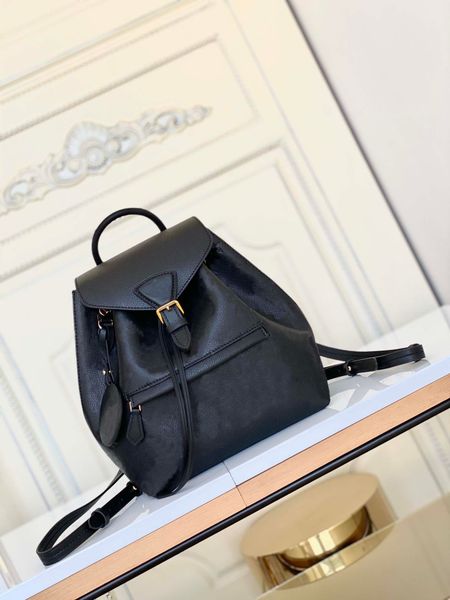 

new embossed leather backpack elegant lady genuine cowhide canvas buckle handbag satchel shoulder bag with charm vintage style