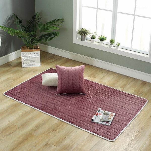 

children crawling rug summer sleeping mat explosion style home carpet solid color mat living room plush soft non-slip carpet1