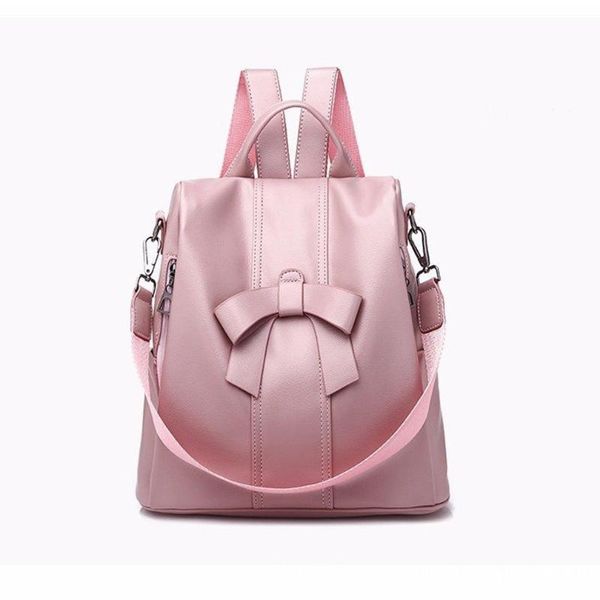 

backpack style women's pu leather solid color fashion leisure travel detachable shoulder strap bag school
