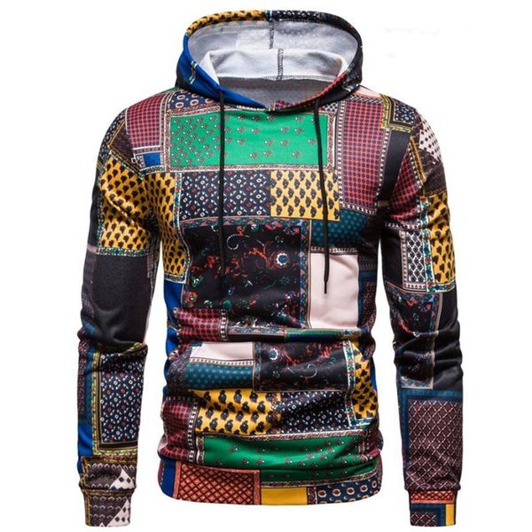 

men's hoodies & sweatshirts men 3d printed funny hip hop winter ethnic streetwear hooded autumn pullover jackets tracksuits, Black