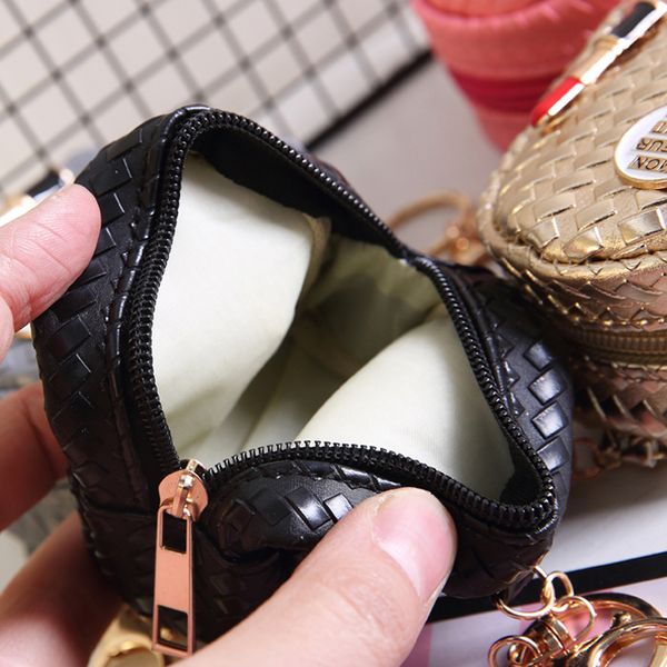 

keychain bag key chain new small items cute storage pu leather coin purse, Silver