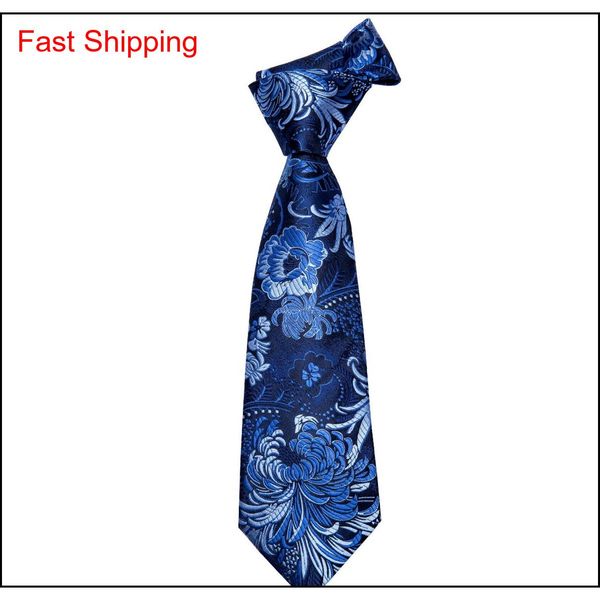 

hi-tie 100% silk blue tie set business men flower pattern necktie handkerchief cufflinks set ties for men wedding pa qylcut homes2007, Black;blue