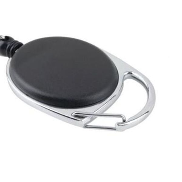 

id black chain retractable pull lanyard name tag card badge holder reel recoil belt key ring clip cca6968 1000pcs, Silver