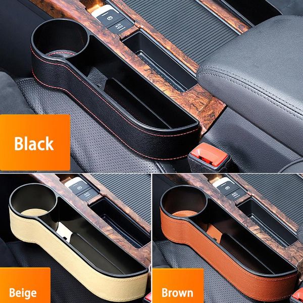 

car seat gap slit pocket catcher organizer pu leather storage box phone bottle cups holder car accessories wmtbdk