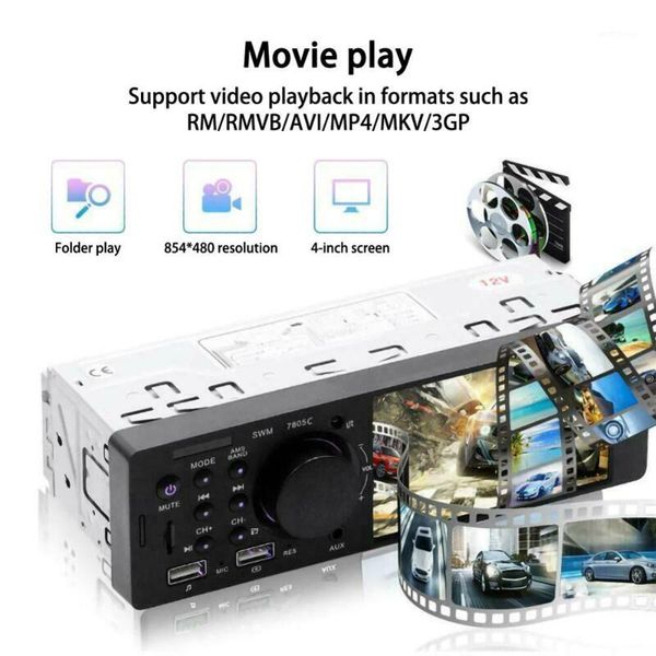

4.1" bluetooth autoradio car stereo radio hd mp5 player aux input fm car mp3 multimedia player 12v 60w 1din stereo radio1