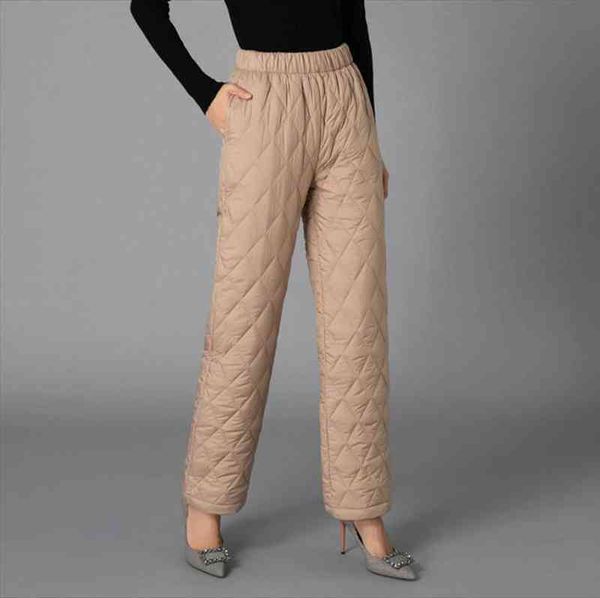 

women wide leg pants high waisted casual trousers black slim autumn thick duck down pants woman warm plus size, Black;white