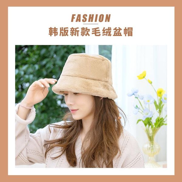 

beanie/skull caps the winter women's plush hat imitated rex fur basin korean version of imitation to keep warm fashion, Blue;gray