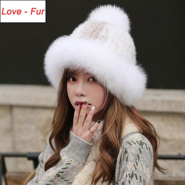 

winter luxury knit fashion real fur hats women beanies solid real caps lady fashion fur hat skullies, Blue;gray