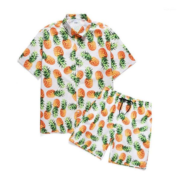 

men's tracksuits pineapple short sleeve shirts +shorts men set 3d print casual clothing sets tracksuit summer fashion sportwear 2xl1, Gray