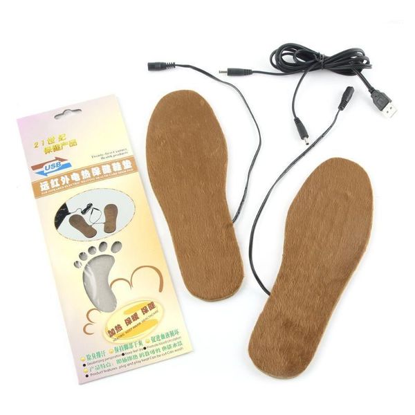 

new fashion 1 pair usb electric powered heated insoles for shoes boots keep feet warm solid women men insoles1