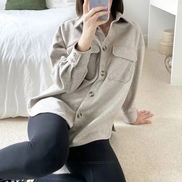 

2021 new vintage elegant women of wool long autumn-winter fashions thick ladies loose warm coats girls oversize outwear 3tr5, Black