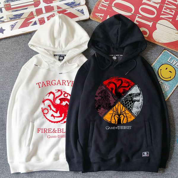 

autumn winter new power game hoodie men's ice and fire song