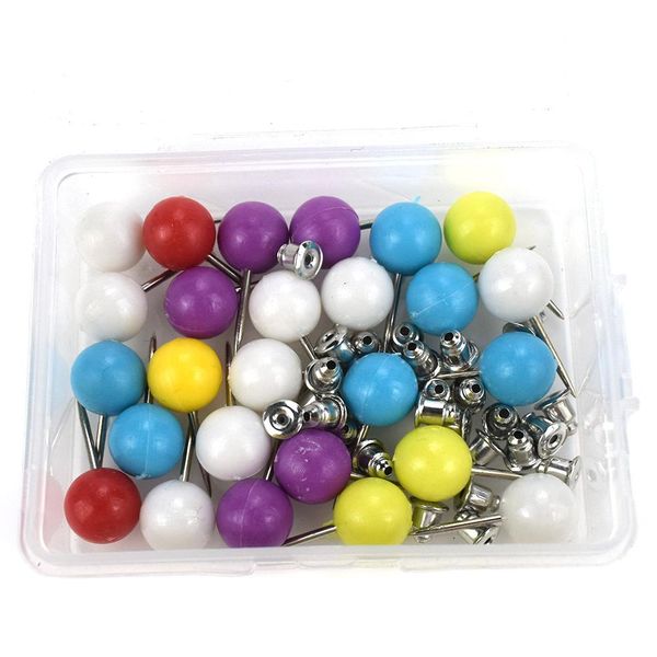 

25pcs round pearl beads pins mixed color plastic ball head pin for sewing bead pin with bead cap sewing tool wmthjd