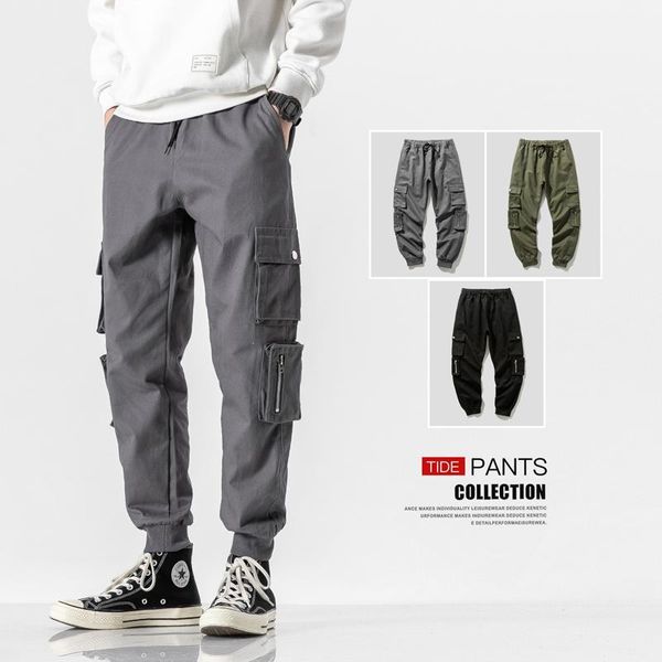 

spring summer casual trousers pants big size 8xl multi pocket oversize tactical pants overalls elastic waist cargo men1, Black