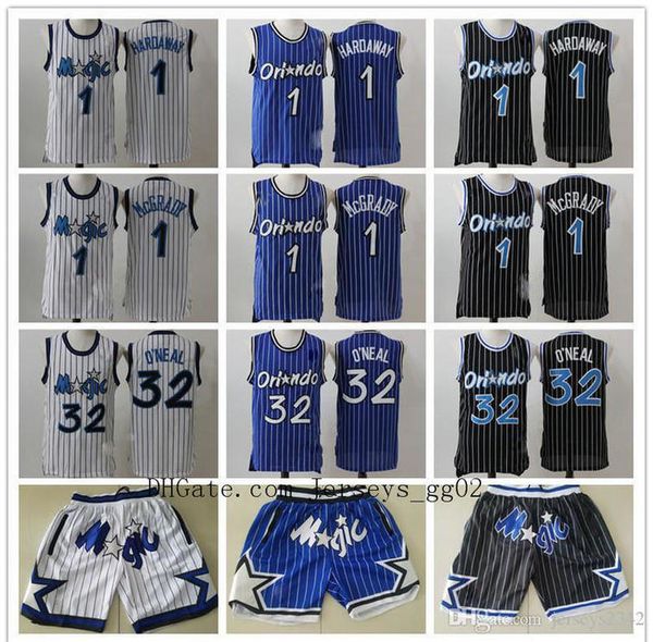 

mens orlando abc magic throwback jersey shaquille 32 o'neal penny 1 hardaway tracy 1 mcgrady basketball shorts jerseys b, Black;red