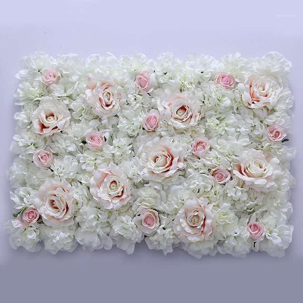 

decorative flowers & wreaths 12pcs/lot artificial silk hydrangea rose 3d flower wall wedding backdrop decoration stage 40*60cm1