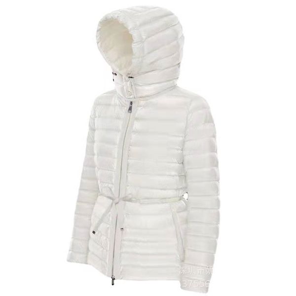 

europe and america r down jacket women autumn winter new slim short waist hooded 2022 thin white goose down hooded stripes, Black