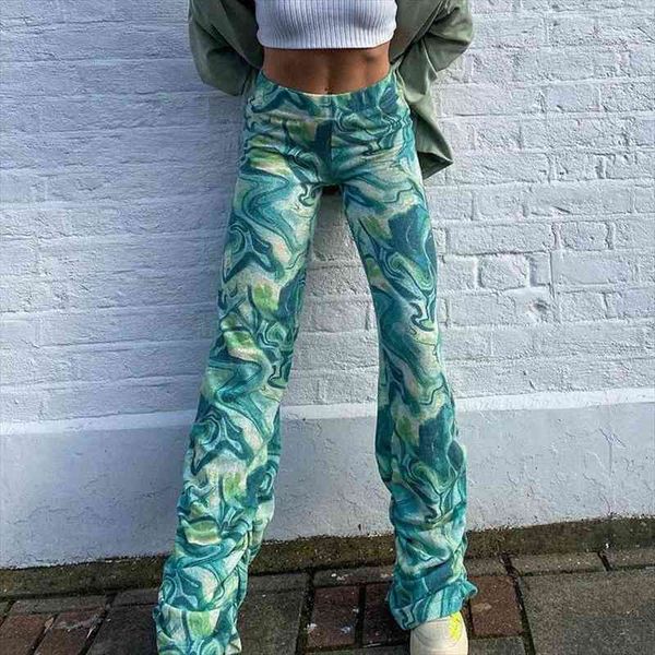 

stacked wide leg pants high waist pants women trousers green tie dye y2k outfits sweatpants printed vintage high streetwear, Black;white