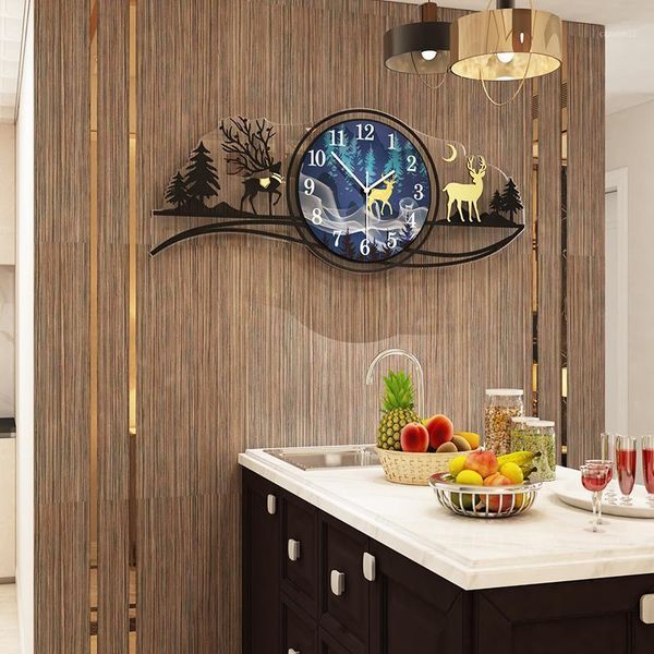 

wall clocks multicolor auror deer large clock modern design living room home decoration decor for decorative watch clock1