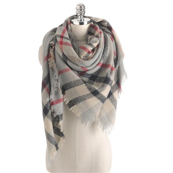 

new plaid square scarf autumn and winter women's warm imitation cashmere shawl scarf, Blue;gray