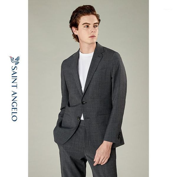 

light formal wear series] new men's business wool suit flat collar youth suit1, White;black