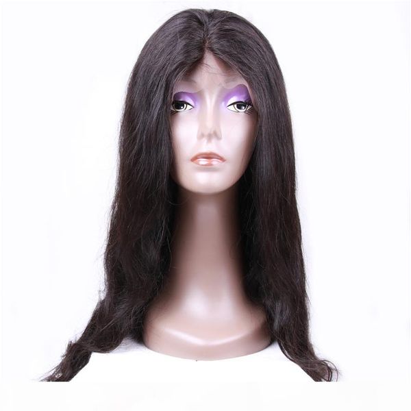 

brazilian virgin human hair pre plucked full lace wigs body wave lace front wigs with baby hair natural color, Black;brown
