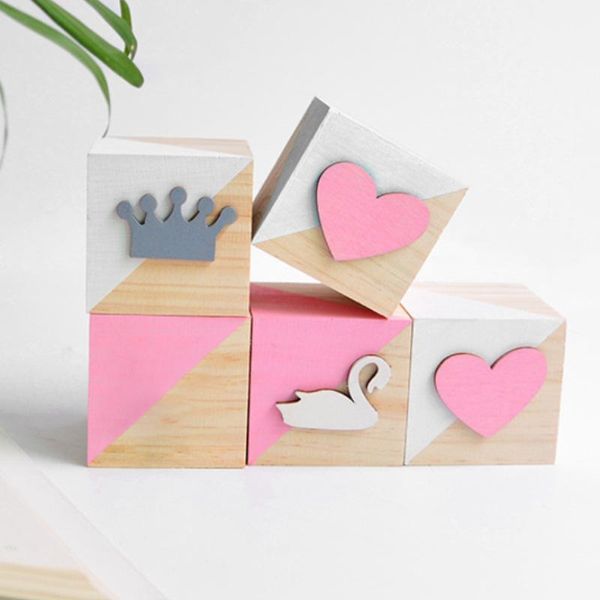 

decorative objects & figurines pine wooden blocks toys swan crown heart wood articles baby kids girl pography props jpdzs11601