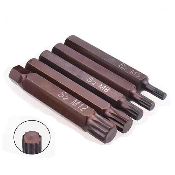 

5pcs/lot 75mm long torx screwdriver bits 12 point spline 10mm hex shank impact star bit m5 m6 m8 m10 m12 harden s2 alloy steel1