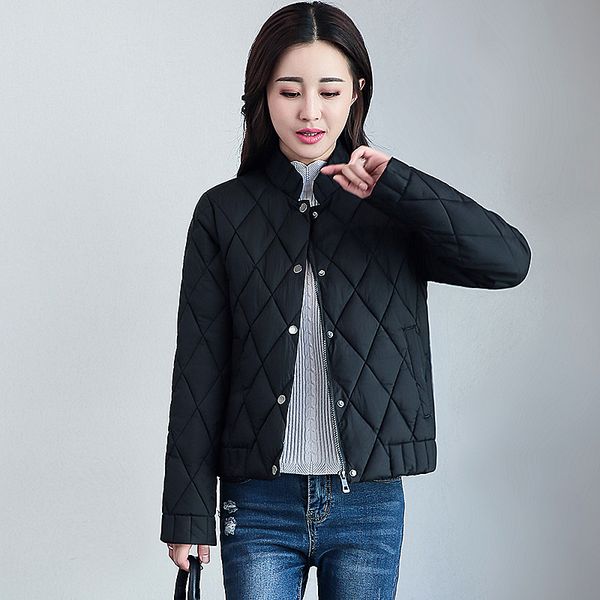 

new goal winter slender shape score for women in women's cotton jacket short temperature single-breasted coat r1dc, Black