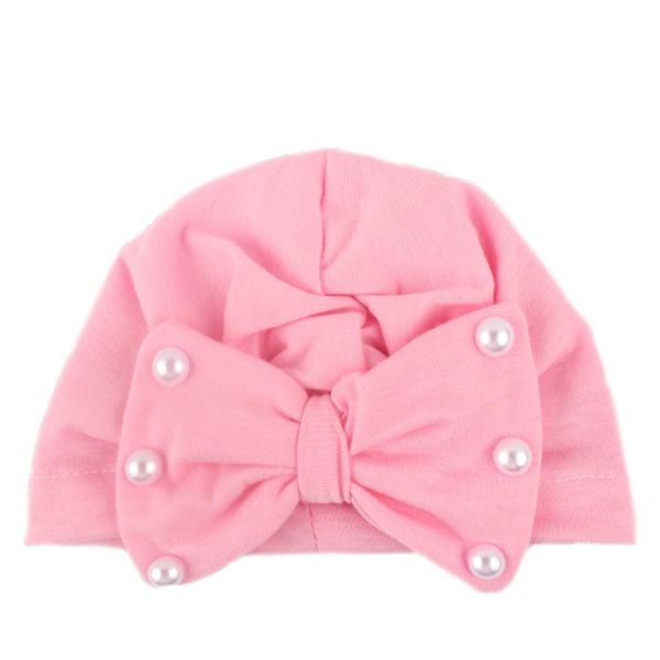 

1 piece lytwtw's children bowknot pearl kids bow cap baby hat newborn girls clothes accessories infant beanie turban solid h jllrso, Yellow