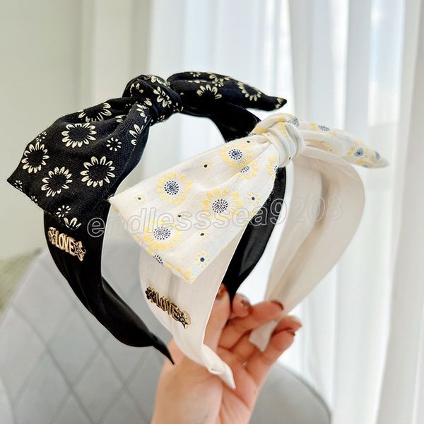 

2021 metal love letter print bow bezel hairband women clips hair accessories headband opaska do wlosow bandeau cheveux diademas, Silver