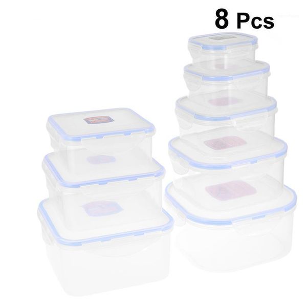 

8 pcs plastic mini lunch box fresh-care eco-friendly storage container1