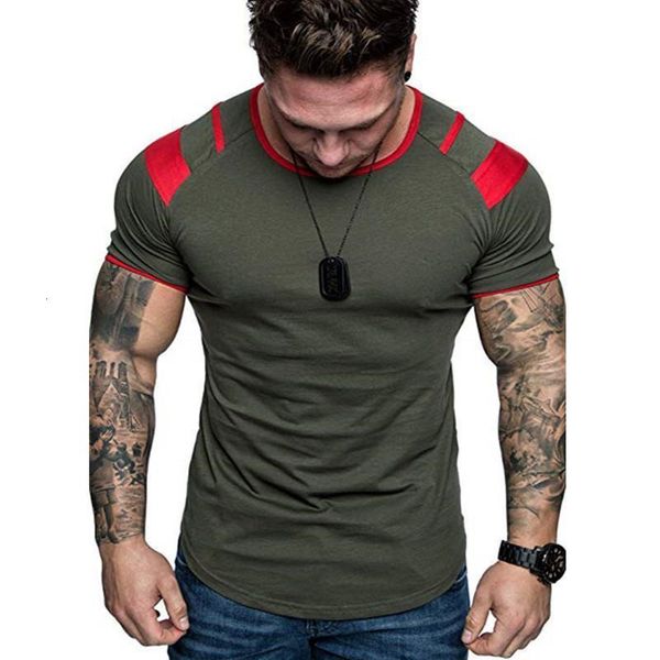 

summer splicing short sleeve cotton t shirt men casual o-neck hip hop t-shirt male loose slim fashion tees us size m, White;black